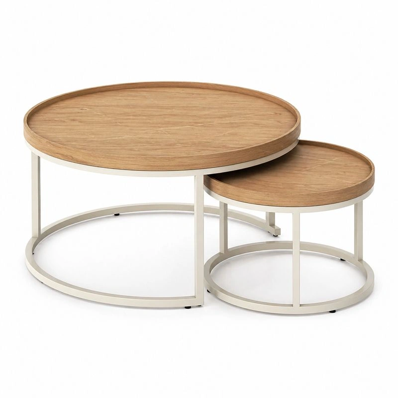 Tables basses gigognes bois et metal